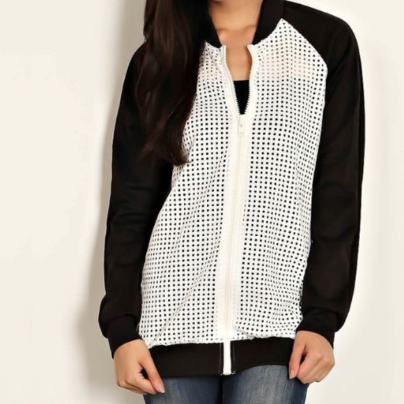 Lemon Tree Jackets & Blazers - B2G1 Fishnet Zipper Front Raglan Athletic Jacket Lemon Tree Jackets & Blazers - B2G1 Fishnet Zipper Front Raglan Athletic Jacket